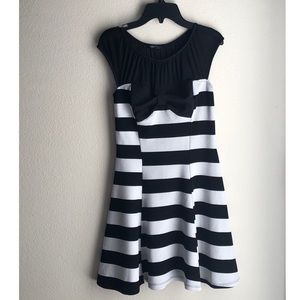 Papaya Black and White Stripped Dress